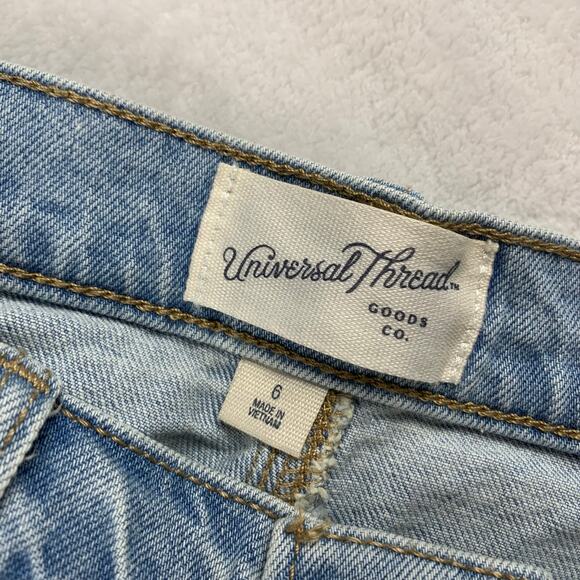 NWT Universal Thread Denim Maxi Skirt sz 6 Light Wash 28" Waist Front Slit Jean - Picture 5 of 11